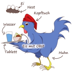 Easy German Readers - das kleine Wildschwein - das Huhn