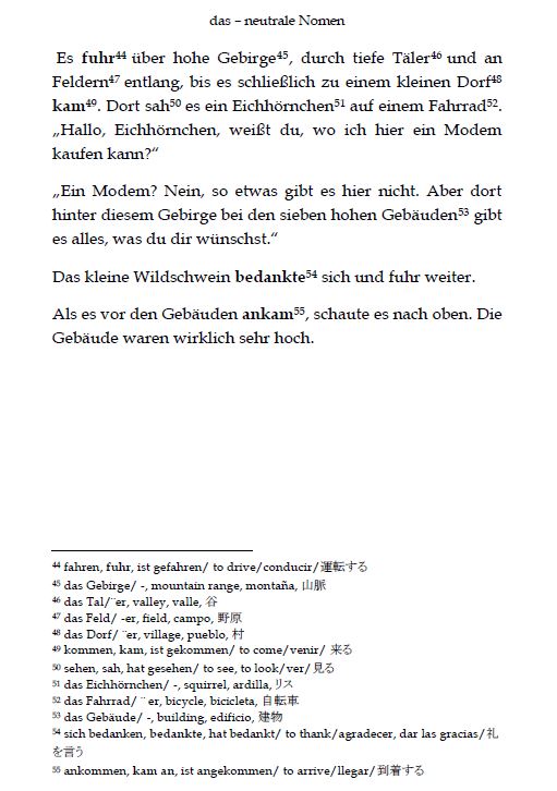 Leseprobe: das - deutsche neutrale Nomen *Die Geschichte hat nur neutrale Nomen (Seite 6)